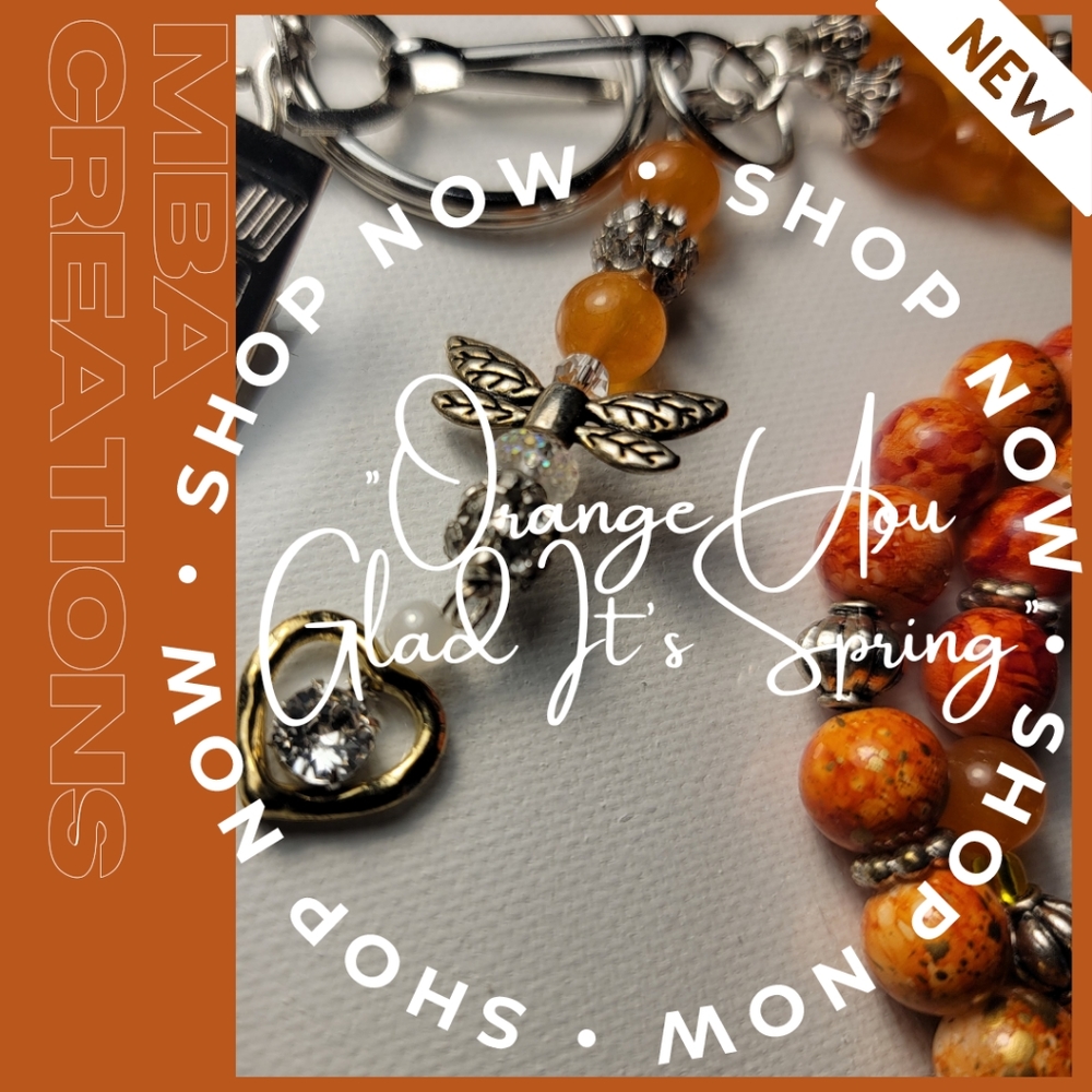 "Orange you glad it's Spring", beaded Lanyard.